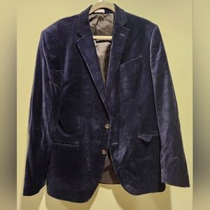 jf j.ferrar Blue Sport Coat Velvet Blazer